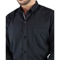 thumbnail image 3 of Camisa Negra Manga Larga De Vestir Para Hombre Estilo Casual Slim Fit, 3 of 4