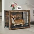 thumbnail image 2 of Pefilos 32" Dog Crate for Small Dogs with Tray and Double Door, Wood Dog Cages Furniture, Indoor Kennel, Brown, 2 of 7