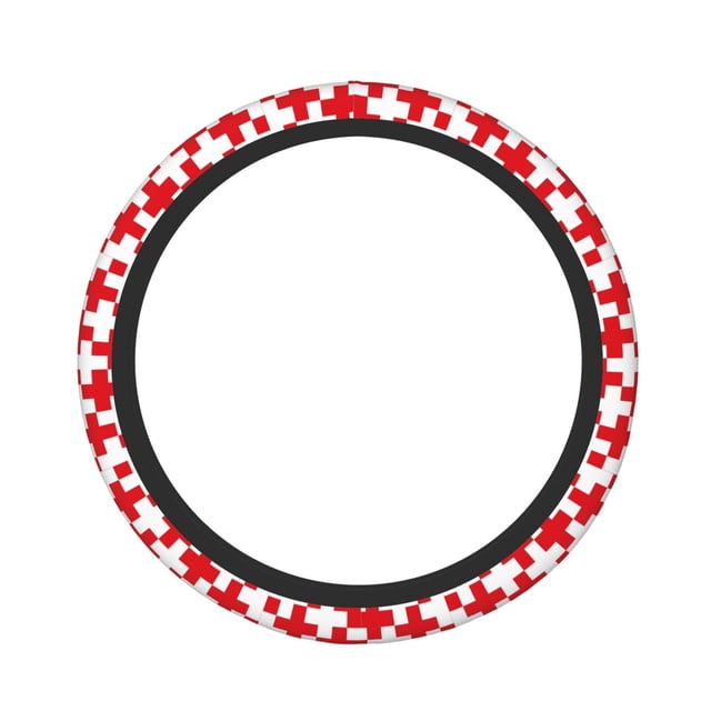 Fotbe Red Cross 1 Funda para Volante Universal de 15 pulgadas, Accesorios para Auto para Hombre y Mujer, Protector de Volante Cómodo para SUV y Sedán