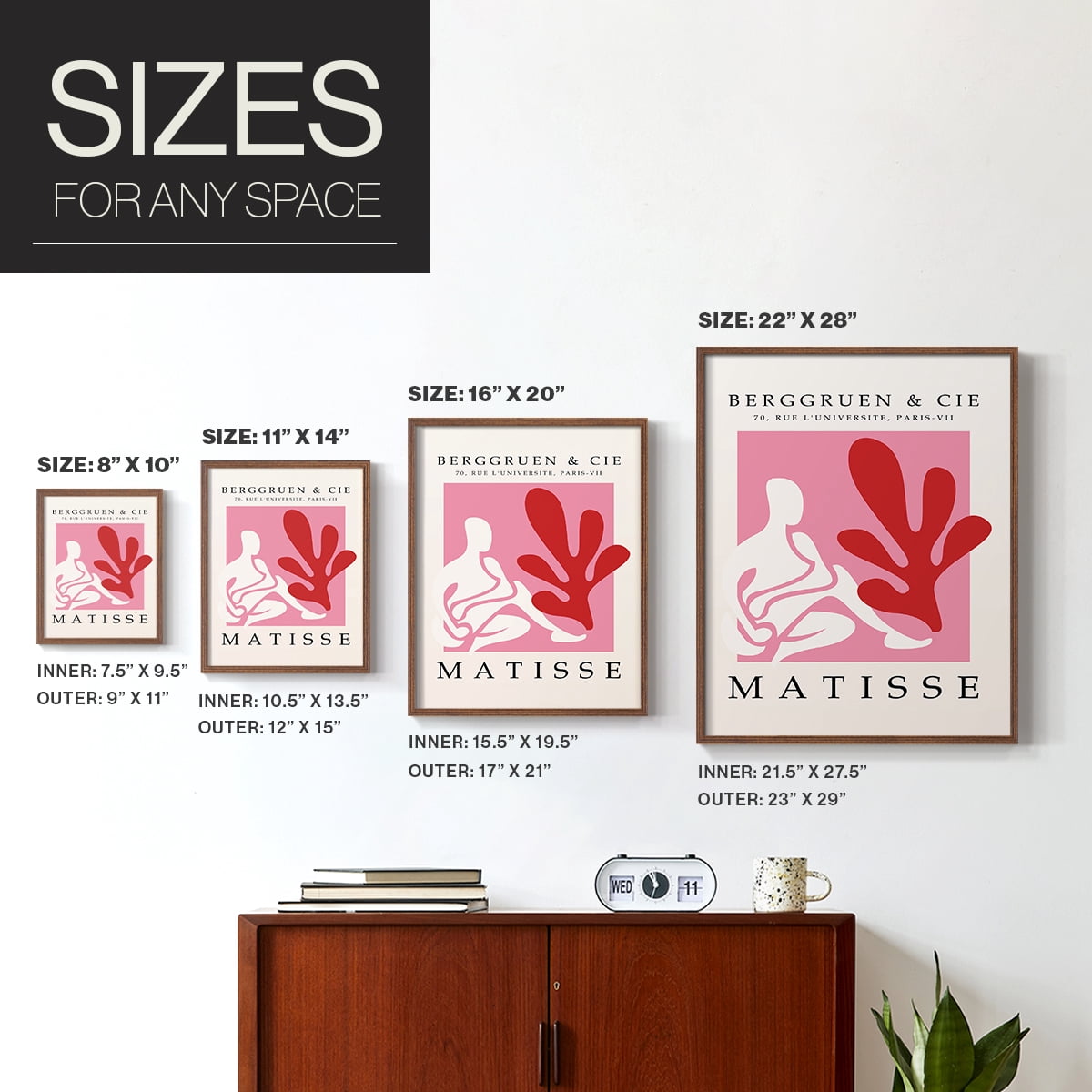 Matisse CXXIV Framed Print in Brown Solid Wood 8 x 10 Framed Print