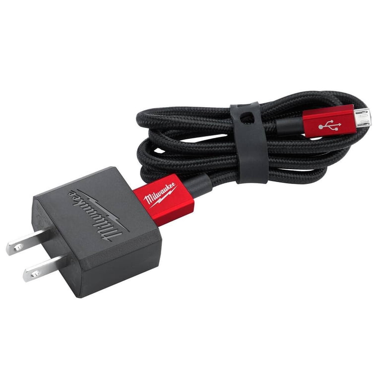 Milwaukee-48-59-1202 3ft Micro-USB Cable and 2.1A Wall Charger 