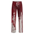 thumbnail image 5 of WTOBBY Women's Festive Halloween Print Drawstring Waist Casual Pants with Vibrant Designs, Comfortable Trousers Cut for Autumn Celebrations and Everyday Fun Wear,Wine XL, 5 of 6