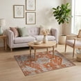 thumbnail image 3 of ODIKA Vintage Floral Medallion Round With Distressed Southwestern Accents for Dorm Room, Small Living Apartment, Stain Resistant Low Profile, 3 of 7