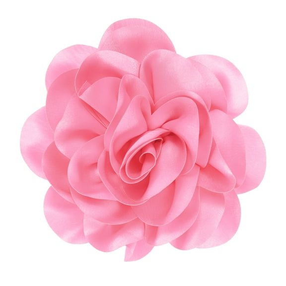 Extra Large Rose Flower Brooches, 7.87 Inch Lapel Pins Dainty Satin Fabric Big Camellia Flower Hair Clip For Women Wedding/Dance/Clothes/Accessories/Party [20cm, Pink]