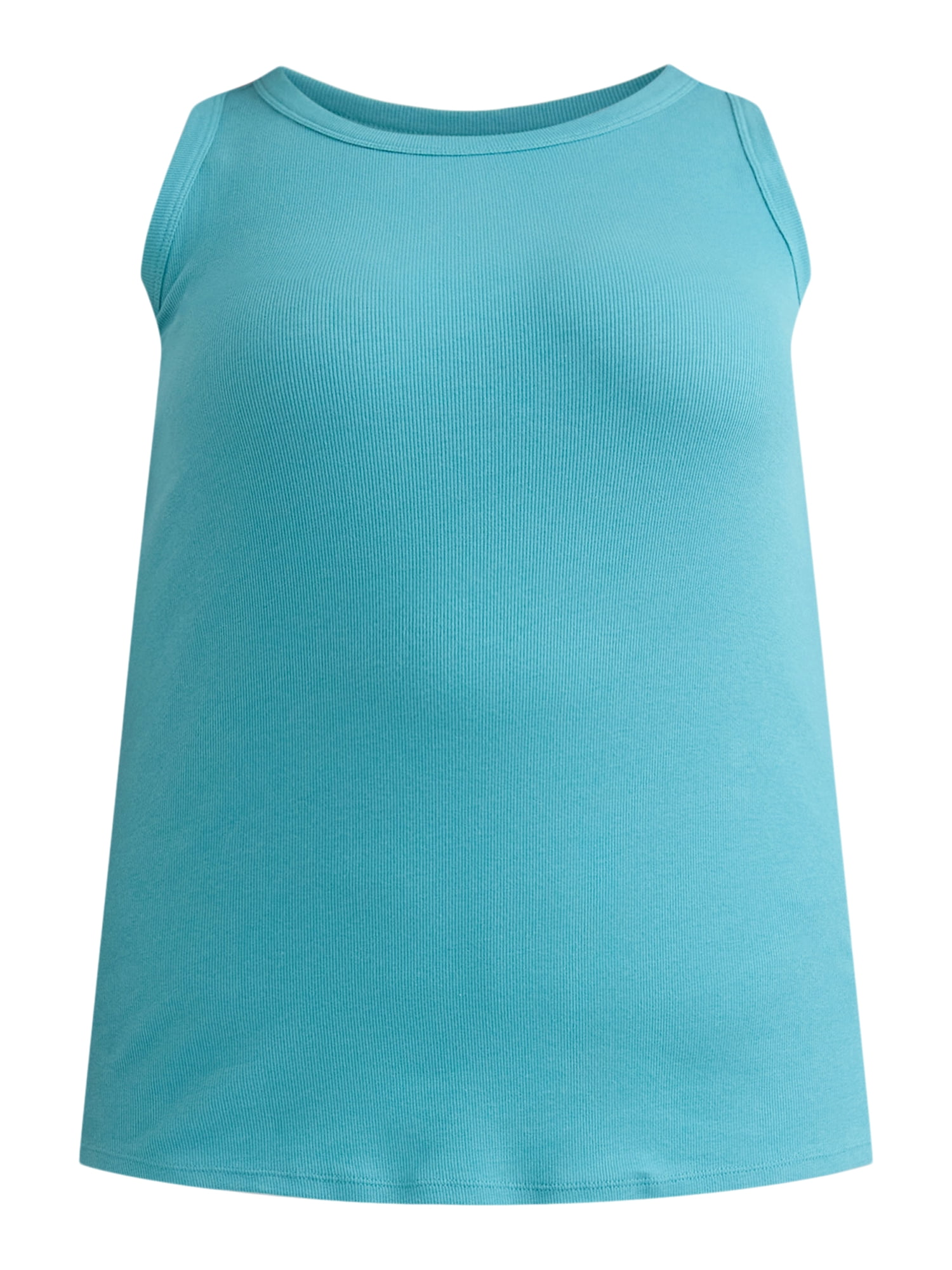 Terra & Sky Women's Plus Size High Neck Rib Tank Top, Sizes 0X-4X