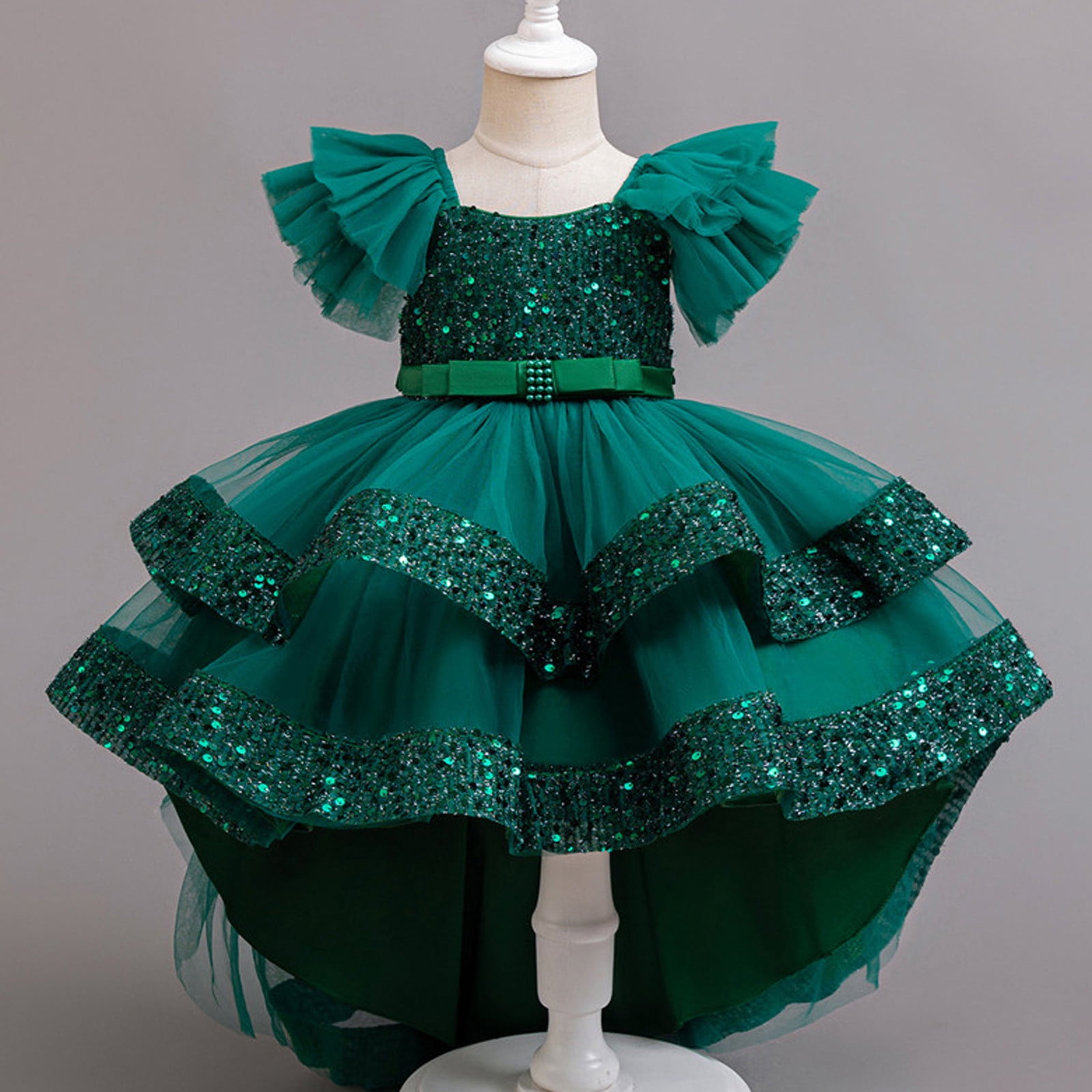 Girls Birthday Dress Sequin Tiered Tulle Tutu Party Jamaica | Ubuy