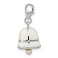 thumbnail image 6 of Auriga Fine Jewelry 925 Sterling Silver 3-D Moveable FWC Pearl White Enameled Bell Charm for Women Pendant for Women, 6 of 6