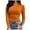 Orange, variant on Mityle Women's Trendy Ribbed Tops Fall Long Sleeve Basic Tshirts Causal Slim Fit Tees