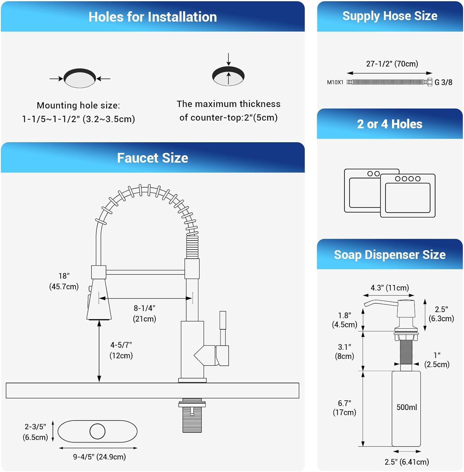 Touchless Kitchen Sink Faucet with Pull Down Sprayer and Soap Dispenser, Stainless Steel Motion Sensor Touch Faucet for Kitchen Sink Smart Hands-Free Single Handle, Brushed Nickel