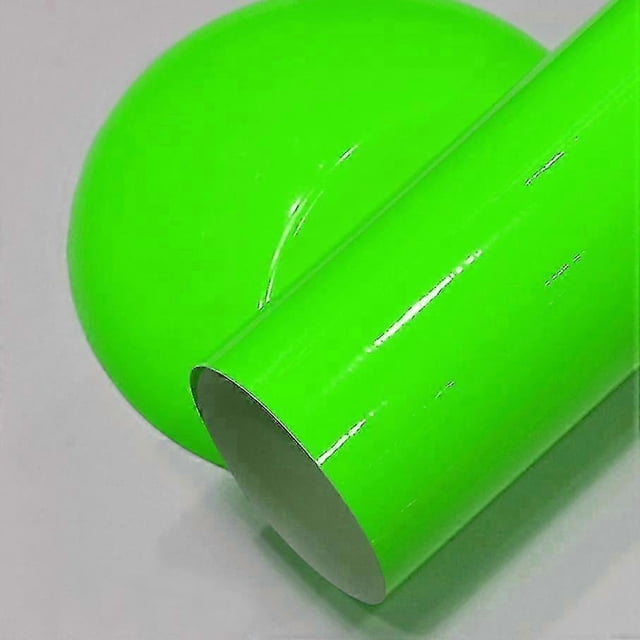 Premium Glossy Fluorescent Yellow Vinyl Sticker Glossy Fluorescent Yellow Vinyl Wrap Self Adhesive Sticker
