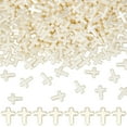thumbnail image 1 of 1 caja de 300 cuentas blancas para rosario dominical, cruces, cuentas pequeñas, a granel, de plástico puro, espaciadores sueltos, crucifijo, cuentas de imitación de perlas., 1 of 9