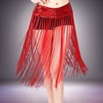 thumbnail image 2 of QHFBli Womens Belly Dance Scarf Belt Skirt Latin Dance Belt Performance Tassel Wave Skirt Carnival Rave Festival, 2 of 3
