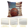 thumbnail image 4 of COMIO Vintage Rustic American Flag with Basketball Throw Pillow Cover for July 4th Independence Day Decorative Pillow Covers Throw Pillow Case Patriotic Cushion Cover 1"(Basketball Flag), 4 of 5