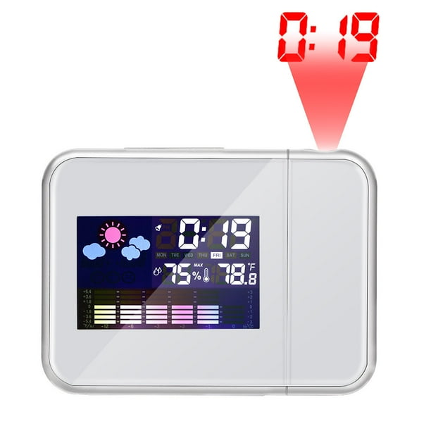 Despertadores Digitales Multifunción Pantalla A Color Reloj De Escritorio Pantalla Temp Calendario Proyección De Tiempo Methold HA026240-01