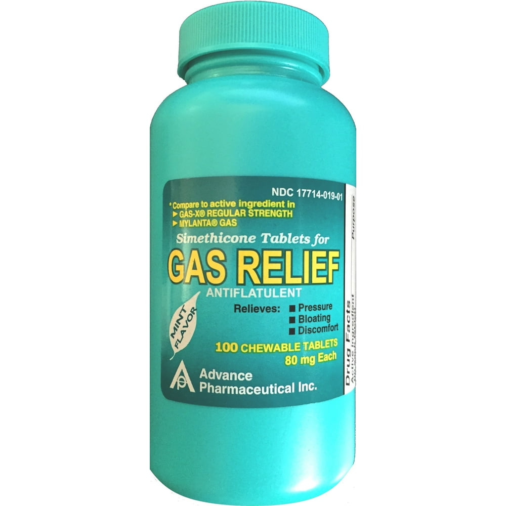 Simethicone 80 mg AntiGas Generic for GasX Gas Relief Mint Chewable