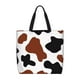 thumbnail image 1 of Easygdp Brown Black Cow Bolsa Tote para Mujer, Bolso de Hombro para Trabajo, Playa, Viajes, Compras y Supermercado, 1 of 7