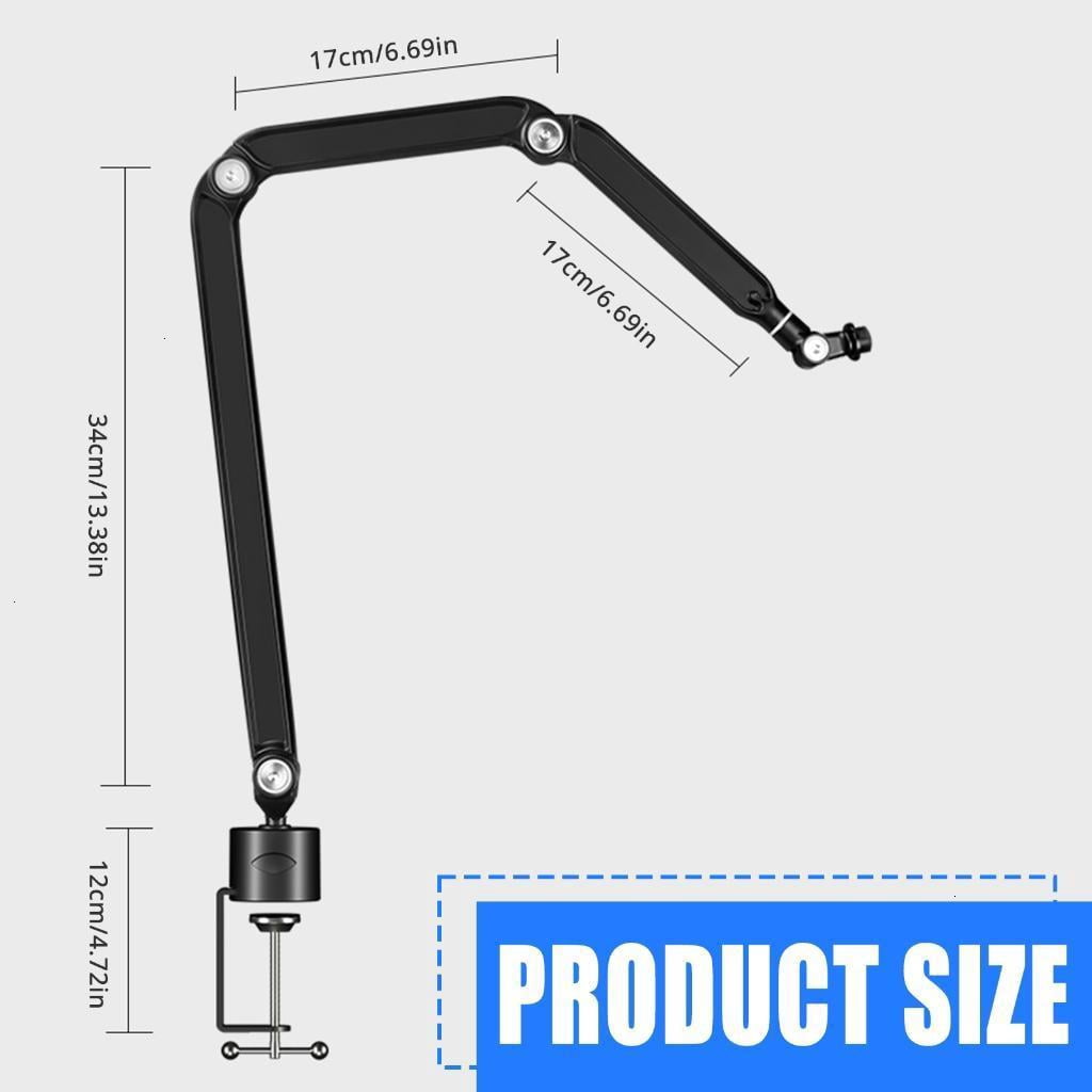 Aluminum Alloy Microphone Desk Stand with Flexible 3 Section Boom Arm Stable For Home And Studio
