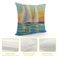 thumbnail image 4 of Nawypu  Abstract Art Oil Painting Cushion Cover Sailboat on Ocean Sail  Pillowcases Decoration for Sofa Bed Chair Car Square Pillow Cover , Blue, 4 of 5