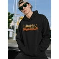 thumbnail image 2 of Happy Halloween! Candycorn Text Hoodie Men -Image by Shutterstock, Male Small, 2 of 4