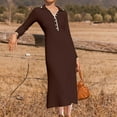 thumbnail image 7 of Efsteb Women's Bodycon Dresses Ribbed Knit Long Sleeve Maxi Dress Slim Solid Pencil Long Dress Casual Fall Winter Clothes (Coffee,M), 7 of 7