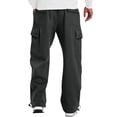 thumbnail image 7 of Nestiefly Men's Cargo Sweatpants Wide Leg Baggy Track Pants Elastic Waist Drawstring Trousers with Pockets Dark Gray 2XL, 7 of 7