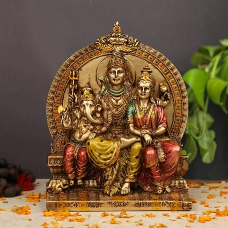 zig zag Lord Shiva & Family Shiv Parivar Religious Statue Idol for Pooja Room Mandir, Temple, Gift Size 8 inches