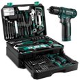 thumbnail image 1 of Set de herramientas eléctricas DEKOPRO 12 V, taladro inalámbrico, 238 unidades, color verde, 1 of 6
