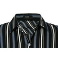thumbnail image 4 of SSLR Hawaiian Shirt for Men Striped Shirt Casual Short Sleeve Button Down Shirts, 4 of 8