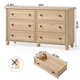 thumbnail image 2 of Leyaoyao 6 Drawer Dresser for Bedroom, 54" Wide Chest of Drawers with Metal Handle, Horizontal Storage Cabinet for Living Room, Hallway, Natural, 2 of 8