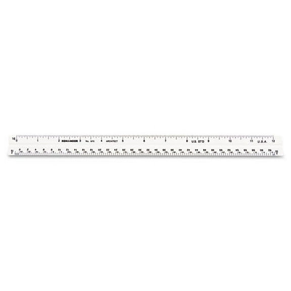 Triangular Scale, Plastic, 12" Long, Architectural, White | Bundle of 2 Each