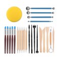 thumbnail image 2 of Riwesomey Herramienta para esculpir arcilla, 24 Uds., Kit de bricolaje de cerámica, juego de herramientas de modelado con mango de cerámica con Kits y herramientas para tallar, 2 of 6