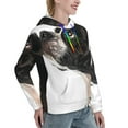 thumbnail image 6 of Lsque Black And White Boston Terrier Pattern Casual Women's Hoodie,Hooded Sweatshirt with Kangaroo Pocket,Pullover Hoodie with Eye-catching Drawstrings-X-Large, 6 of 7