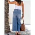 thumbnail image 3 of EMMIOL Women's 2026 Vintage Y2K Distressed Mid Waist Wide Leg Denim Jeans, 3 of 7