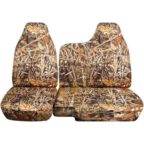 Fits 2004-2012 Chevy Colorado/GMC Canyon Camo Seat Covers 60/40 Split No AR:Wetland