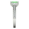 thumbnail image 3 of 1.88 ct Emerald Cut Simulated Green Diamond 3 Stone 18K White Gold Womens Engagement Ring, 3 of 5