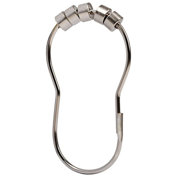 Utopia Alley  Rust Resistant Shower Curtain Rings for Bathroom - Set of 12, Brushed Nickel - Brushed Nickel