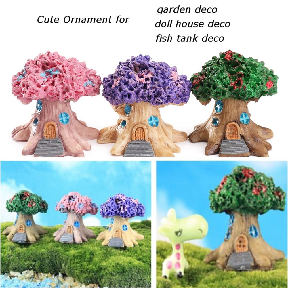 Miniature Dollhouse FAIRY GARDEN Accessories Solar Lilac Pot House 