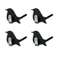 thumbnail image 6 of MLINS Adhesive Wall Hooks for Home Use Reusable Stainless Steel Birds Hangers 4 Pieces Dark Grey, 6 of 8