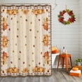 thumbnail image 2 of Shower Curtain 48"W x 72"L Autumn Thanksgiving Pumpkins Beige Fabric Shower Curtains Set with Hooks Water Repellent Bathroom Curtains Machine Washable Bathroom Accessories, 2 of 6