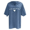 thumbnail image 3 of Birdeem Mode Femme Décontractée Manches Courtes Col en V Imprimé Lettre T-Shirt Blouse, 3 of 5