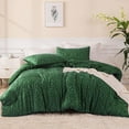 thumbnail image 2 of Whale Flotilla 3-Piece Tufted King Size Comforter Set, Soft Fluffy Shabby Chic Comforter for All Seasons, Farmhouse Boho Duvet Bedding Sets with 2 Pillow Shams, 90"x104", Deep Green, 2 of 9
