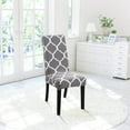 thumbnail image 5 of Dining Room Chair Slicovers Stretch Chair Covers for Dining Room Parsons Chair Slipcover Kitchen Chair Covers (Set of 4, Gray/White), 5 of 6
