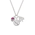 thumbnail image 2 of Delight Jewelry Silvertone Wide Hot Pink Zebra Print Band Spinner Let Things Go Fall Zoey Charm Necklace, 28", 2 of 4