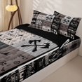 thumbnail image 2 of Manfei Adventure Camper Wildlife Zipper Full Size Comforter Sets with Fitted Sheet and 2 Pillowcases,Vintage Plaid Zipper Bedding Set,Taupe Black,Reversible, 2 of 7