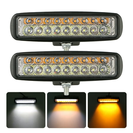 Color Lcd Backup - 2-pack Dual Color 120W Car Off-Road Led Work Light Bar Backup 6000K Fog Light