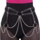 thumbnail image 5 of 1 cadena de cintura con flecos sexy (negro) cadena metálica para el cuerpo Flovel Punk cadena de cuero negro en capas cadenas para el cuerpo cadena para el vientre para mujeres y niñas oso de fresa Electrónica, 5 of 5