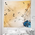 thumbnail image 1 of Music Tapestry, Abstract Art Melodies Flying Notes Speakers and Sound Illustration, Fabric Wall Hanging Decor for Bedroom Living Room Dorm, 5 Sizes, Black Blue Sand Brown, by Ambesonne, 1 of 1