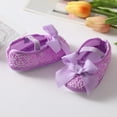 thumbnail image 5 of Gyratedream Infant Baby Girls Sweet Embroidery Soft Soled Princess Shoes with Big Lace Bowknot for 0-18M, 5 of 7