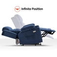 thumbnail image 4 of MCombo Small Triple Motor Power Lift Recliner Chair for Petite Elderly, Adjustable Headrest, Infinite Position, Fabric(Navy Blue), 4 of 8