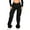 Black, variant on WREESH Womens Jeans Fashion Button Casual Loose Solid Trousers Pockets Zipper Long Pants Black